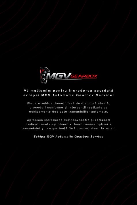 Mapa de prezentare MGV — pagina interioară cu mesajul de mulțumire